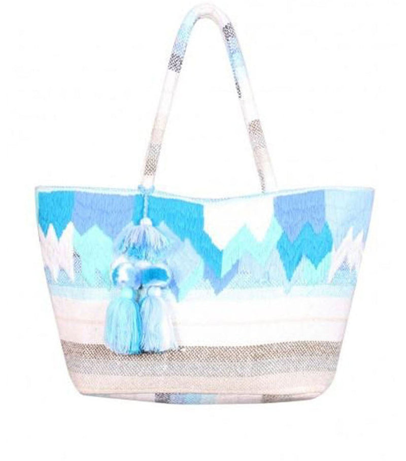 Misty Blue Handwoven Tote