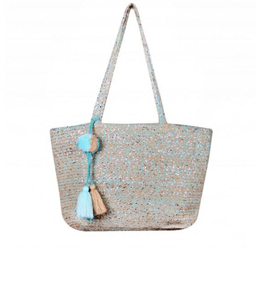Misty Blue Handwoven Tote