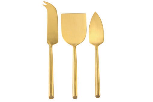 Matte Gold Cheese Knives Set