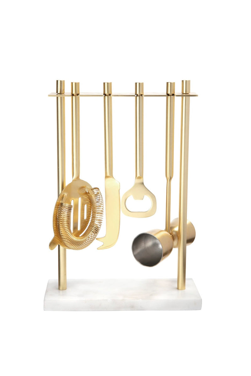 Gold & Marble Barware Set