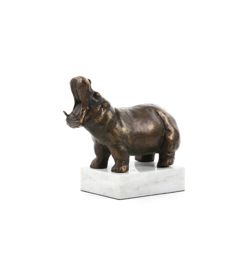 Hippo Statue on Marble Stand