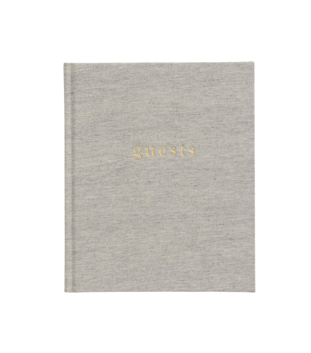 Grey Linen Guest Book