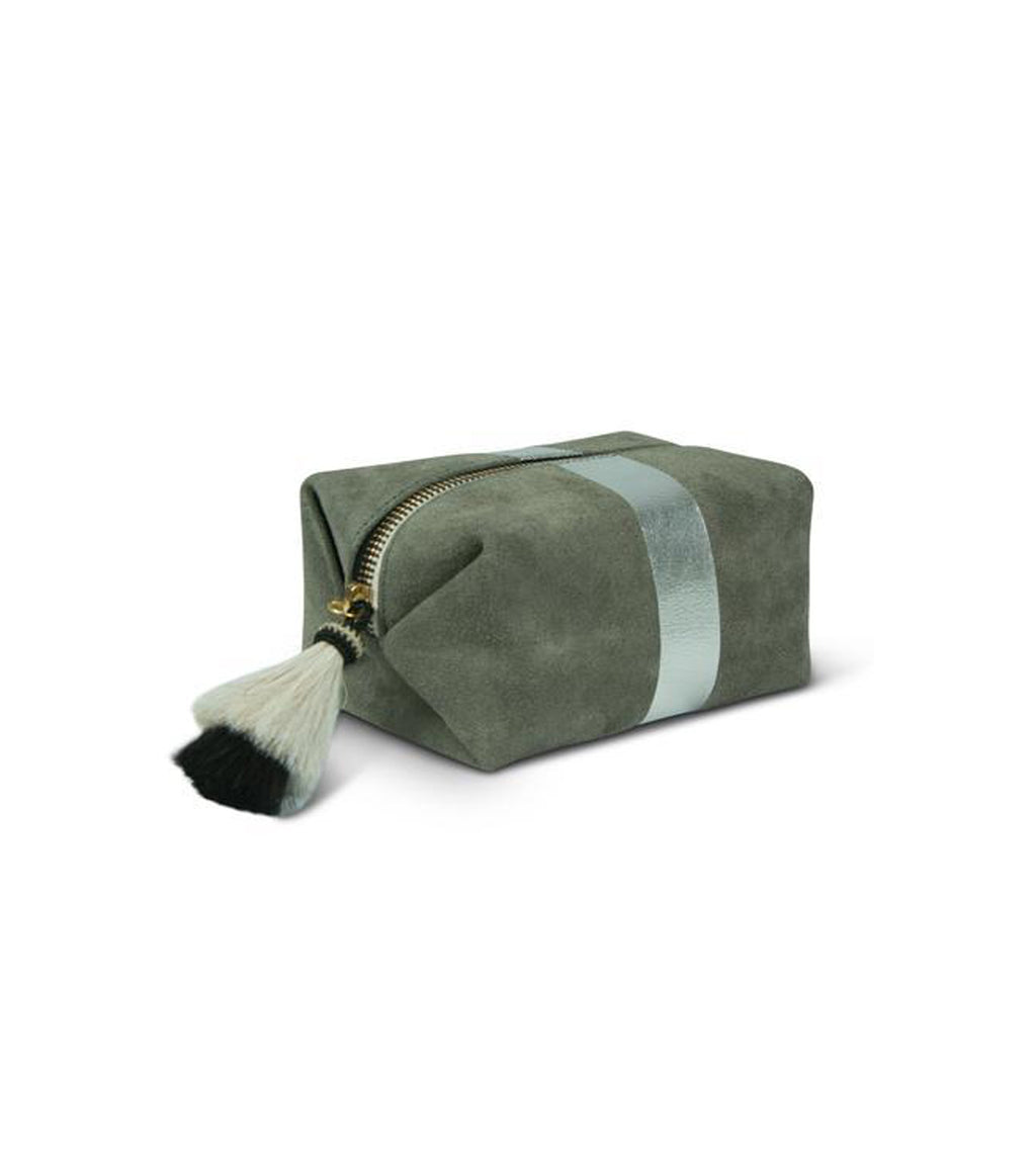 Storm Silver Suede Pouch
