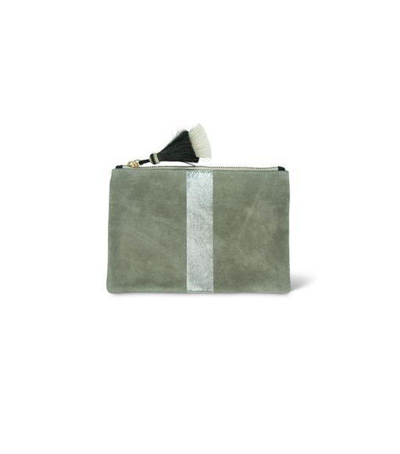 Storm Silver Suede Pouch