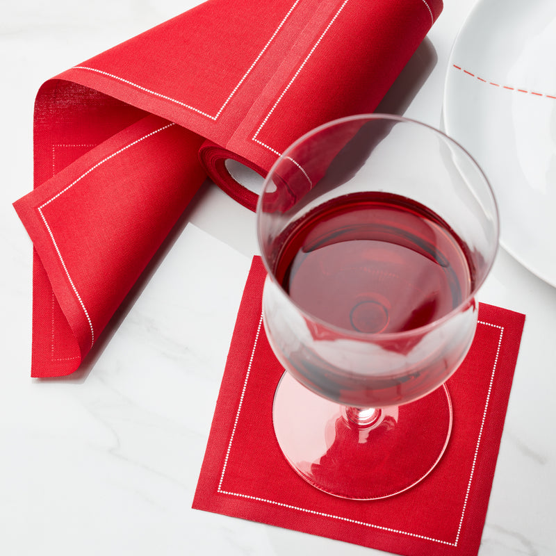 Red Cotton Cocktail Napkins
