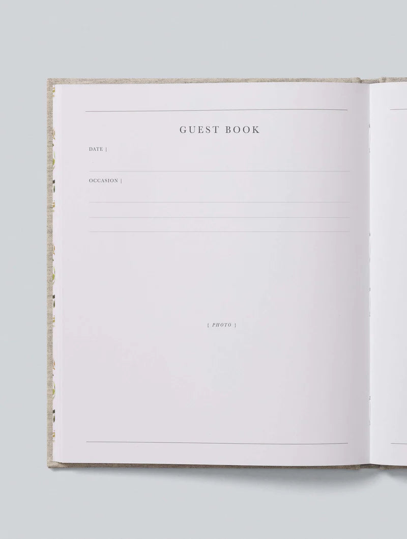 Grey Linen Guest Book